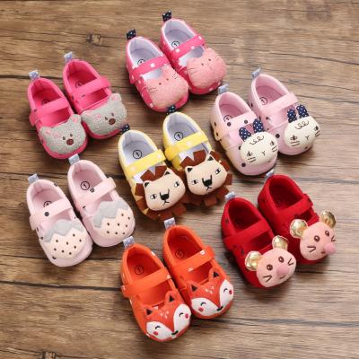 China Flat Flat Baby Toddler Single Shoes 0-1 Years Old Soft Rubber Sole Shoes Breathable Cartoon for sale