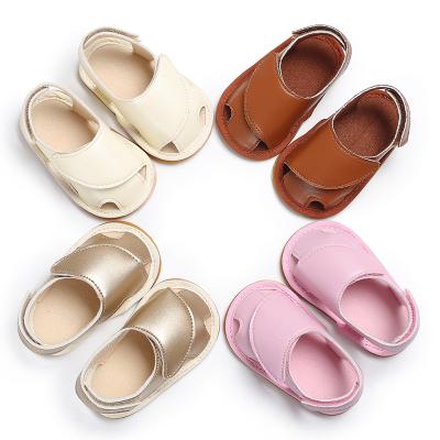 China Boys And Girls PU Slip On Sandals Baby Toddler Breathable Rubber Sole Shoes 0-1 Years Old for sale