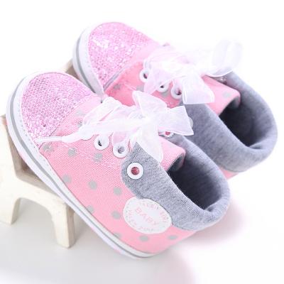 China China Factory Breathable Canvas Sports Baby Designed Lace Up Baby Shoes 0-2 Years Old for sale