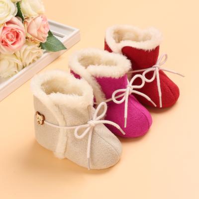 China ODM boys and girls toddler soft unique warm snow boots baby shoes cotton flats 0-1 years for sale