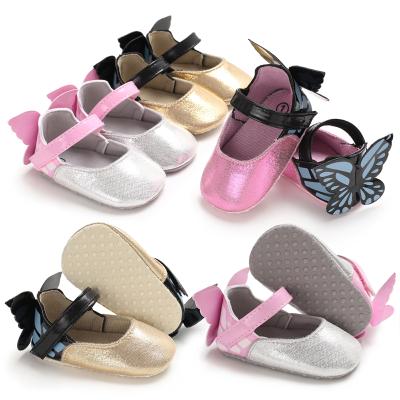 China 0-1 Years Old Baby Girl Princess Butterfly Baby Toddler Soft Bottom Walking Shoes for sale