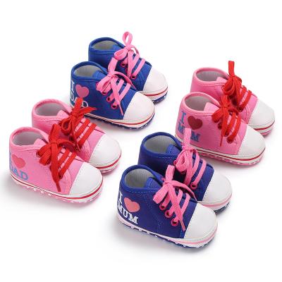 China Baby Toddler Soft Sole Flat Non Slip Lace Up Sports Shoes For 0-18 Months Boys And Girls Walking Shoes for sale