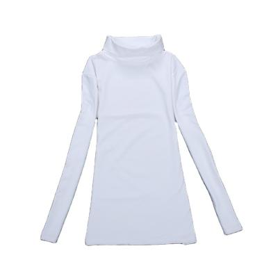 China 2022 Other New Amazon Border Collar Long Sleeve T-shirt Women Top Plus Velvet Women's Sweater Solid Color Women's T-shirt for sale