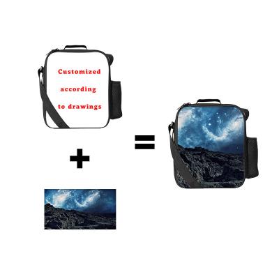 China Insulated Hsh Bag Custom Logo Snowflake Polyester Insulated Crossbody Shoulder Lunch Bag Portable Waterproof Food Storage Bag For Travel for sale