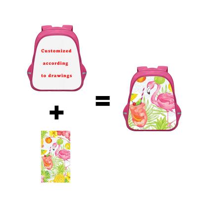 China Waterproof Flamingo backpack girls' school backpack light weight pink printed children's schoolbag for sale