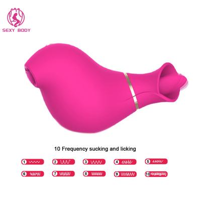 China Nipple Clitoris Sucker Vibrator Nipple Clitoris Stimulation Massager Tongue Sucking Licking Masturbation Multi Frequency Toys For Women for sale