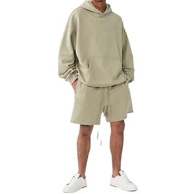 China 100% Custom Made High Quality Blank Two Piece Set Cotton Hoodies Oversized Tracker Set 100% Cotton QUICK DRY for sale