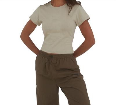 China QUICK DRY Womens T Shirts And Joggers Crop Top Tees Tracksuits Pants for sale