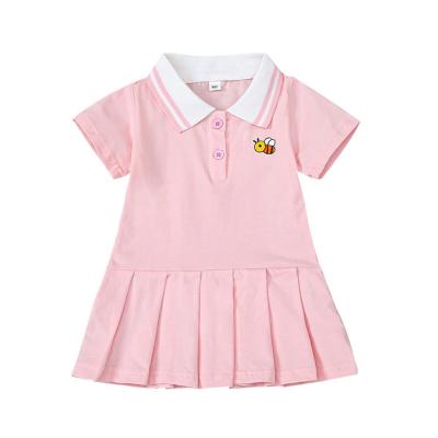 China Wholesale Children's New Girl Pattern T-shirts Pleated Skirt Of Girls Breathable Dress Clothing Boutique for sale