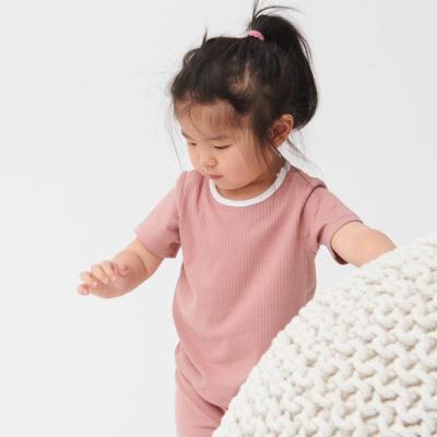 China Fashion\Comfortable\Durable Kids Clothes Fashion Kids Baby Clothing Ribbed Cotton Fabric Kids Sets Two Piece for sale