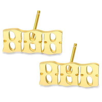 China FASHIONABLE Custom Personalized Stud Earrings Jewelry Stainless Steel Angel Number Earrings for sale