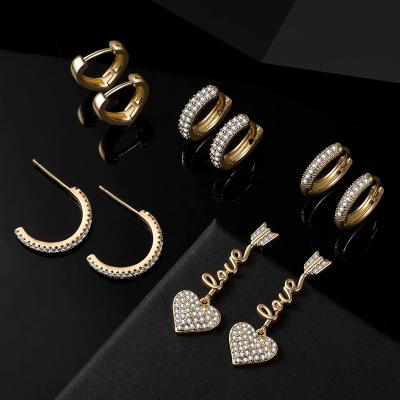 China Trendy Fashion Earrings Trend Statement Earrings 2021 Stainless Steel Custom Heart Dangle Huggie Circle Earring for sale