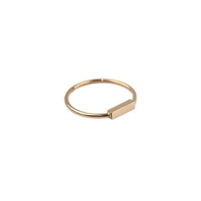 China Women Jewelry Environmentally Friendly Delicacy Engraved Custom Personalized Stainless Steel Gold Bar Ring for sale