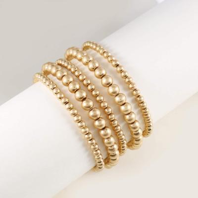 China TRENDY Women Men Fashion Custom Gold Plated Stainless Steel Pearl Bracelet Sets for sale