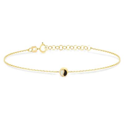 China FASHIONABLE Minimalist Bangle Jewelry Gold Plated Yin Yang Chain Bracelet for Women Girls for sale