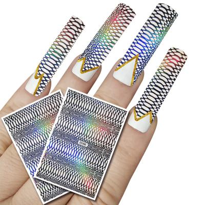 China Nail Art Decoration 12 Colors Self Adhesive Nail Art 3d Snake Stripe Nail Stickers For Nail Decoration for sale