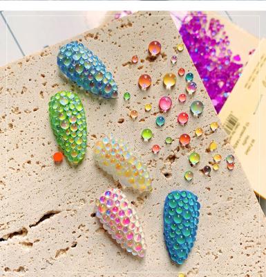 China Nail Art Beauty Fast Shipping Fancy Finger Color Clear Mermaid Nail Art Rhinestone Beads For Nail Decoration for sale