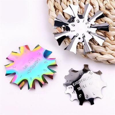 China Smile Line Different Styles Stainless Steel Gel Cutter Manicure Tool Acrylic Nail Template For Nail Salon for sale