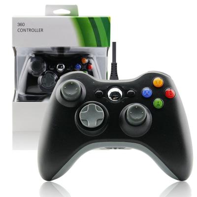 China Black XBOX 360 Game Controller Slim Wired Joystick ABS Material Comfortable Button for sale