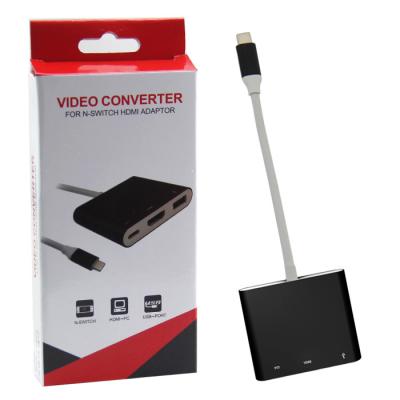 China Conversor video do produto novo para o tipo-c de USB do adaptador do console do interruptor de Nintendo ao conector de HDMI à venda