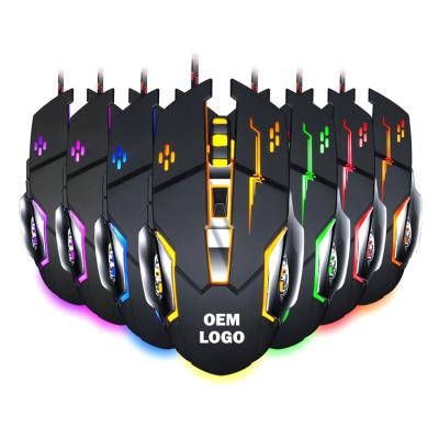 China 3D Computer Gaming Mouse Metal Roller 5 Buttons LED Optical Gaming Mouse 3200 DPI RGB for sale