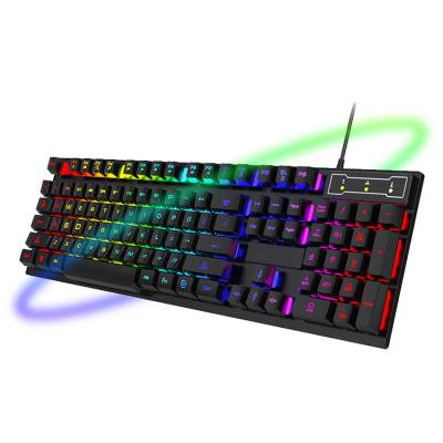 China Plug & Play New Design Keyboard RGB 104 Keys Gaming Waterproof Cable Mechanical Keyboard for sale