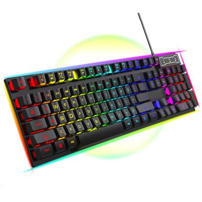 China Plug and Play Wired 104 Key RGB Backlit Mechanical Computer Gaming Keyboard for Windows Mac Games for sale