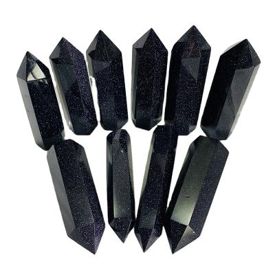 China Europe Wholesale Price Natural Quartz Hand Carved Crystal Tower Sand Stone Blue Point for sale