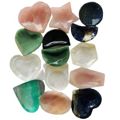 China Heart Clear Star Moon Sodalite Aventurine Fluorite Pink Crystal Europe Obsidian Round Bowls for sale