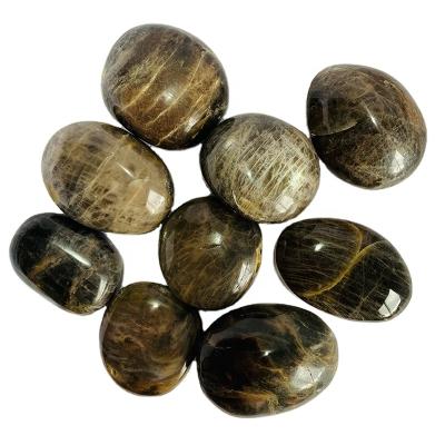 China Europe Wholesale Price High Quality Natural Crystal Home Decoration Black Moonstone Palms for sale