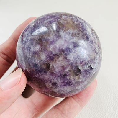 China Europe Wholesale Price High Quality Natural Crystal Home Decoration Lepidolite Sphere for sale