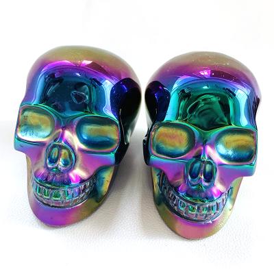 China Europe wholesale price lucky natural crystal aura crystal aura black obsidian skulls for sale