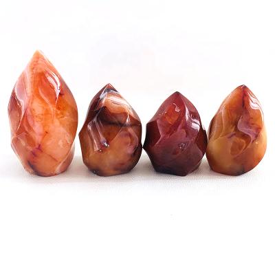 China Europe High Quality Natural Carnelian Flames Carving Agate Red Flames Crystal Flames for sale