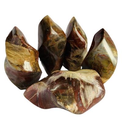 China Europe wholesale price high quality natural crystal petrified fossil wood flames for sale