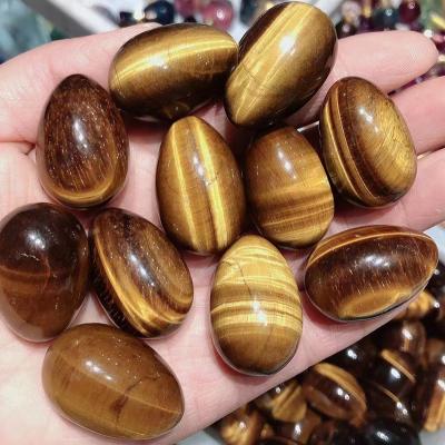 China Europe 3mm Crystal Therapy Gemstone Mixed Small Size Eggs Tiny Crystal Egg Tumbled Yellow Tiger Stone Egg for sale