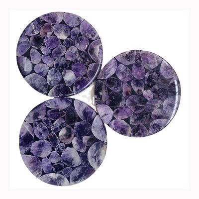 China Hot Selling Europe Quality Guarantee Amethyst Coasters Quartz Amethyst Coasters For Home for sale