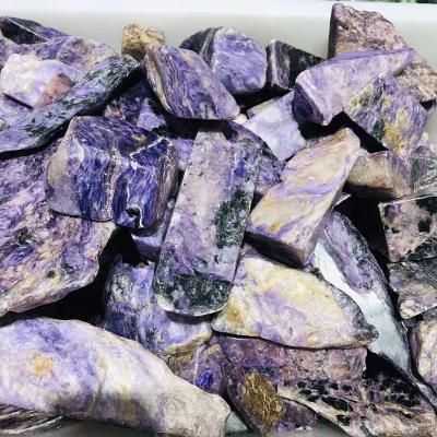 China wholesale lucky rough stone charoite polished stone of europe healing energy charoite decoration gift for sale