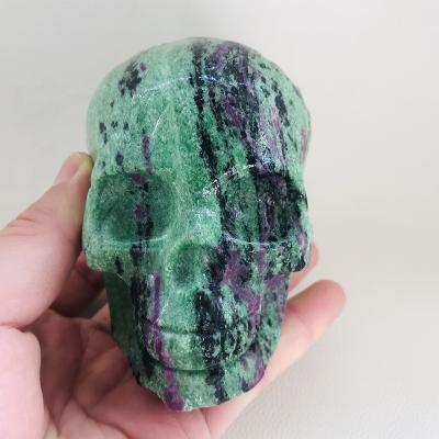 China Europe Customized Hand Carved Natural Ruby In Zoisite Skulls for sale