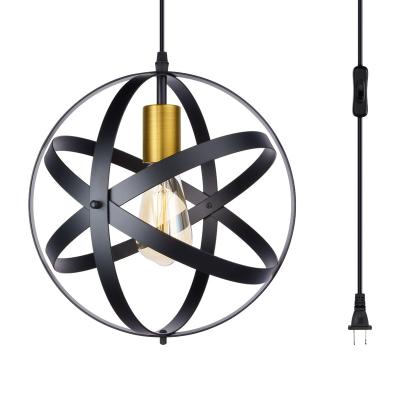 China Hotel Industrial Metal Spherical Pendant Lamp Shows Light Fixture Gold Variable Hanging Base Pendant Light for sale