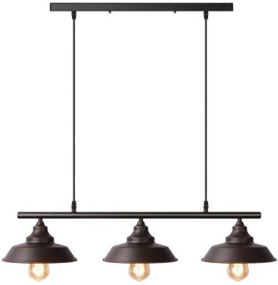 China Hotel Kitchen Island Light Black Paint Pendant Lighting Baking Finish With Highlights Rustic Lighting Modern Industrial Chandelier for sale