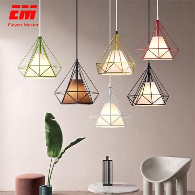 China Modern Black Pendant Light Iron Pyramid Attic Pendant Lamp Metal Scandinavian Minimalist Retro Hotel Birdcage With E27 ZDD0001 for sale