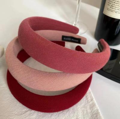 China Pure red hair band women's hair accessories retro sponge headband hair band pink Korean simple temperament wash for sale