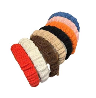 China Retro HEADBAND Fashion Wool Hair Bands Accessories Girls Warm Solid Color Knitted Headband for sale