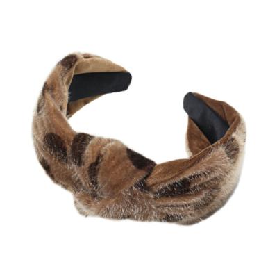 China Korean Fashion Leopard Print HEADBAND Wide Stain Edge Knotted Circle Head Hair Accessories for sale