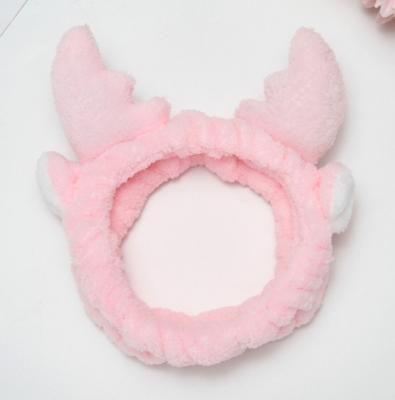 China Cosmetic & New Christmas spa style facial sports autumn and winter sports antlers hair band Korean plush headband stereo face wash headband for sale