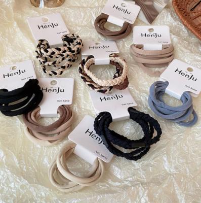 China Colorful Elastic Lady Girls Seamless Hair Ring Hair Styling Fashion 6pcs Hair Rope Accessories for sale