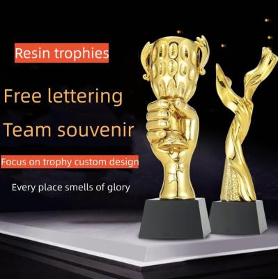 China Worldwide Resin Trophy Company Annual Creative Staff Awards Games Lettering Trophy Team Souvenir for sale