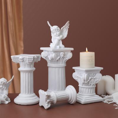 China Worldwide Nordic Roman Candlestick With Cute Wings Angel Photo Props Wedding Decorations for sale