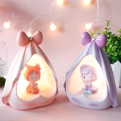 China Other Lovely Cartoon Girl Heart Nightlamp Fairy Tale Star Lamp Birthday Gift Resin Crafts Decoration for sale