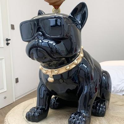 China Save the money bank factory direct sales of resin cheap bully dog ​​savings tank, fashion dog pet savings tank for sale